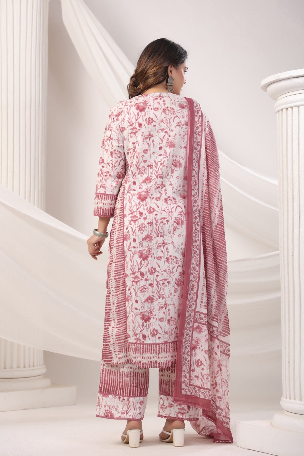Fiza Pink(Rust) Cotton Suit Set
