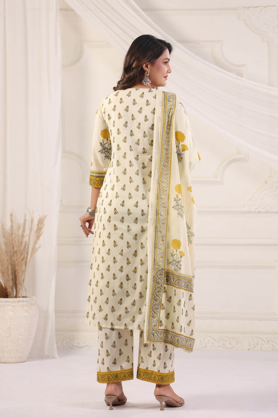 Shaila Yellow Cotton Salwar Suit Set For Women