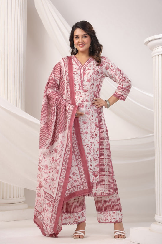 Fiza Pink(Rust) Cotton Suit Set