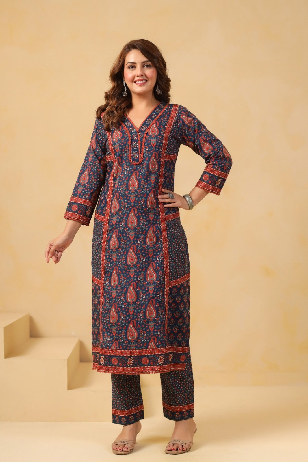 Neelanjana Blue Cotton Suit Set