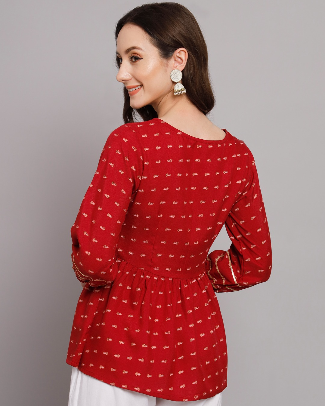 Go Desi Maroon Casual Outing Top