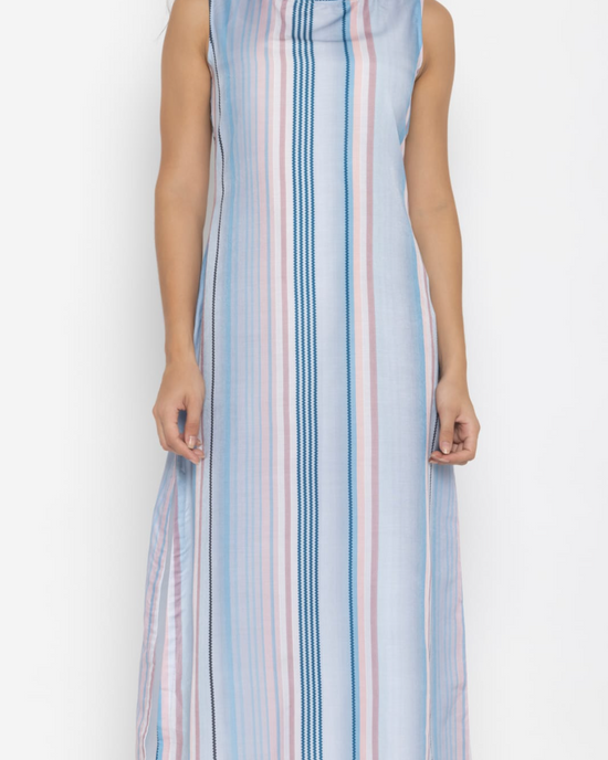 Blue Moss Striped Maxi Dress