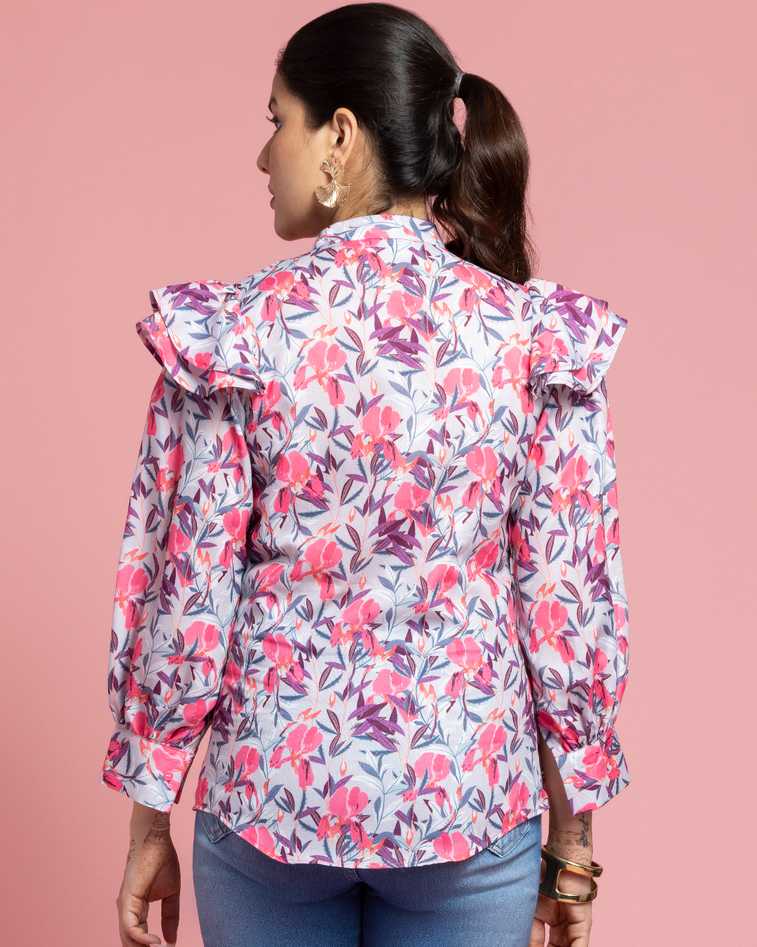 Pink Ruffled Jamaican Top