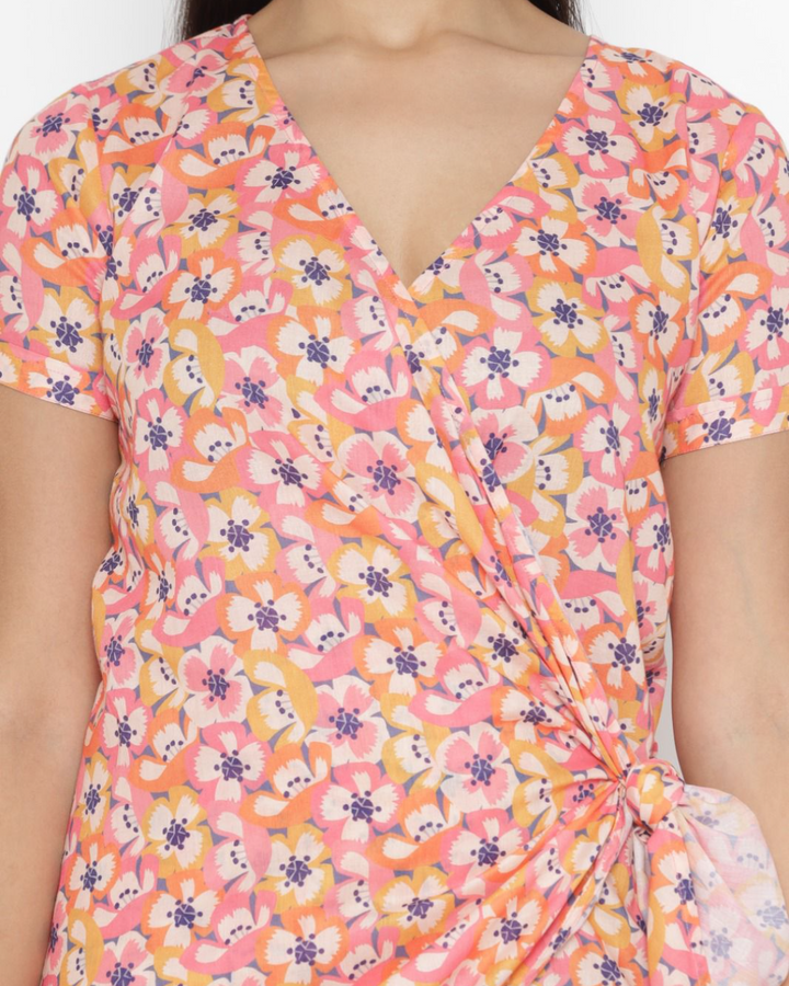Bodycon Wrap Around Short Dress