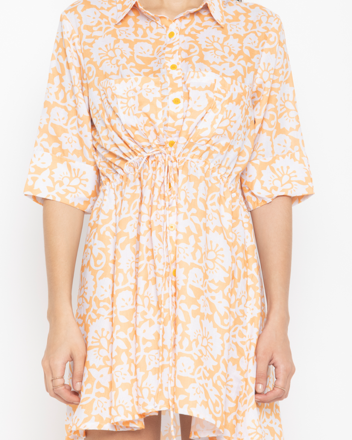Fit & Flare Yellow Shirt Dress