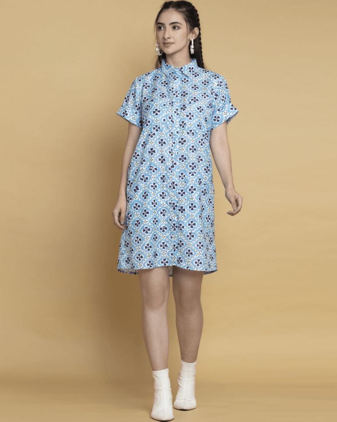 Retro Blue Full Length Shirt