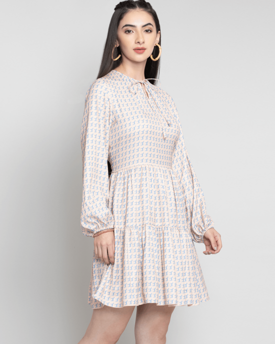 Boho Chic Pastel Grey Short Dress