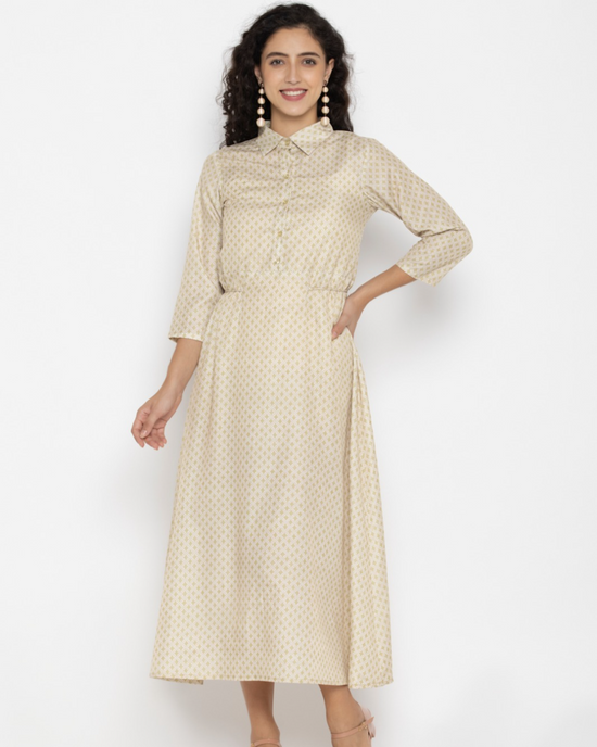 Cream Colored Midi Dress