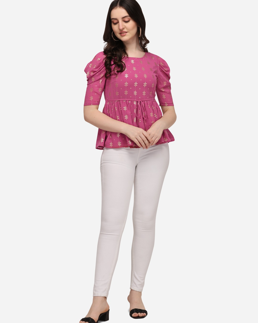Rose Round Neck Casual Top