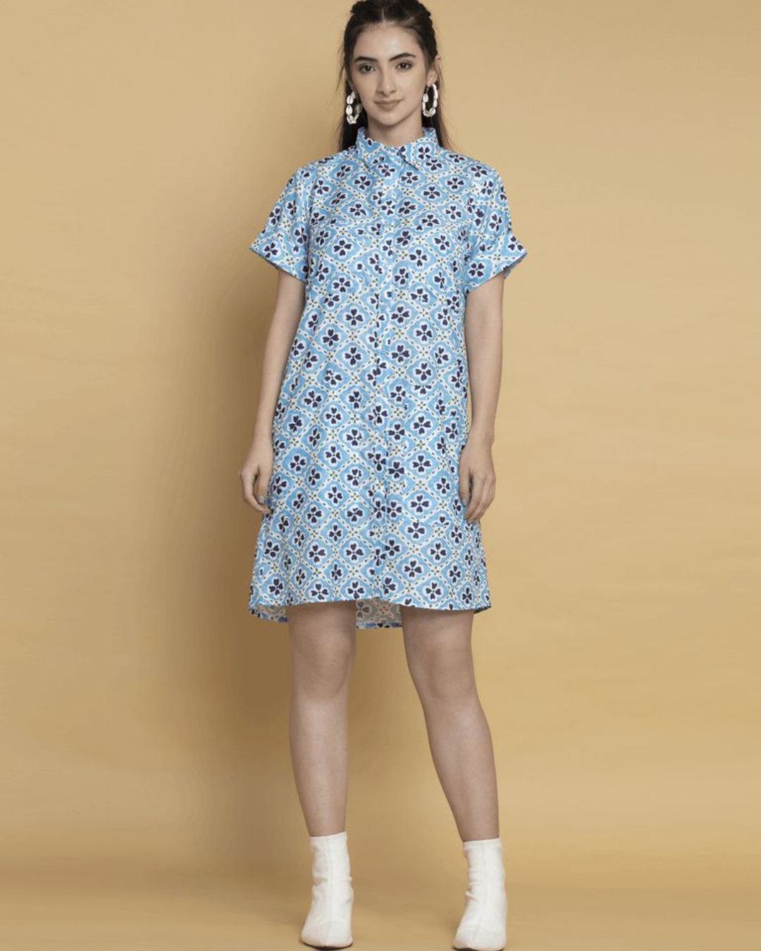 Retro Blue Full Length Shirt