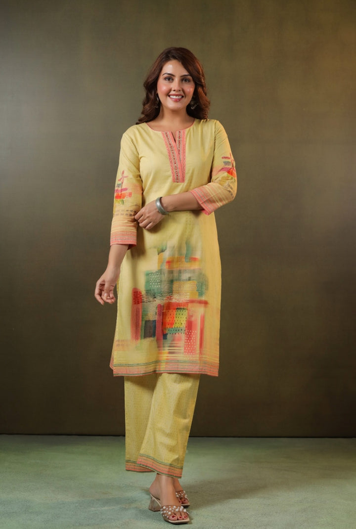 Kavya Yellow Coord Set Perfect For Working Women