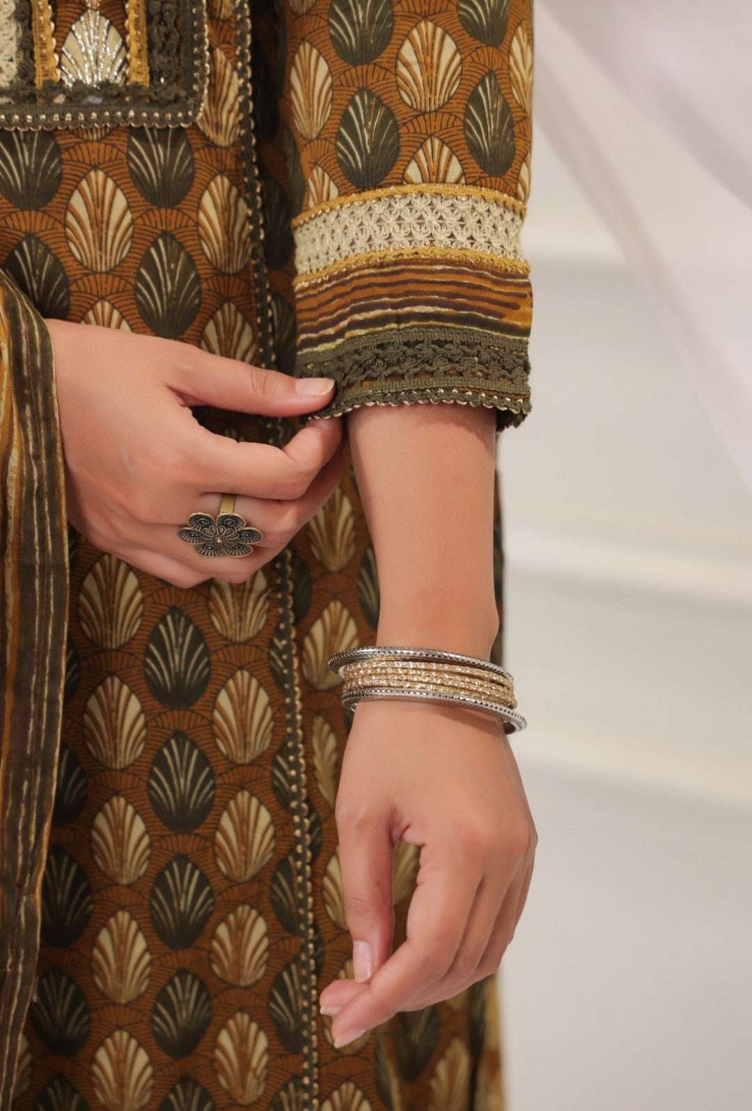 Rajeshwari Brown Cotton Straight Salwar Suit Set For Women