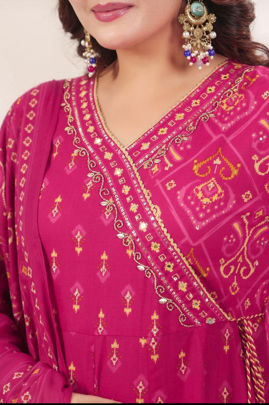 Chandrika Pink Premium Jaipur Cotton Anarkali Set With Dupatta