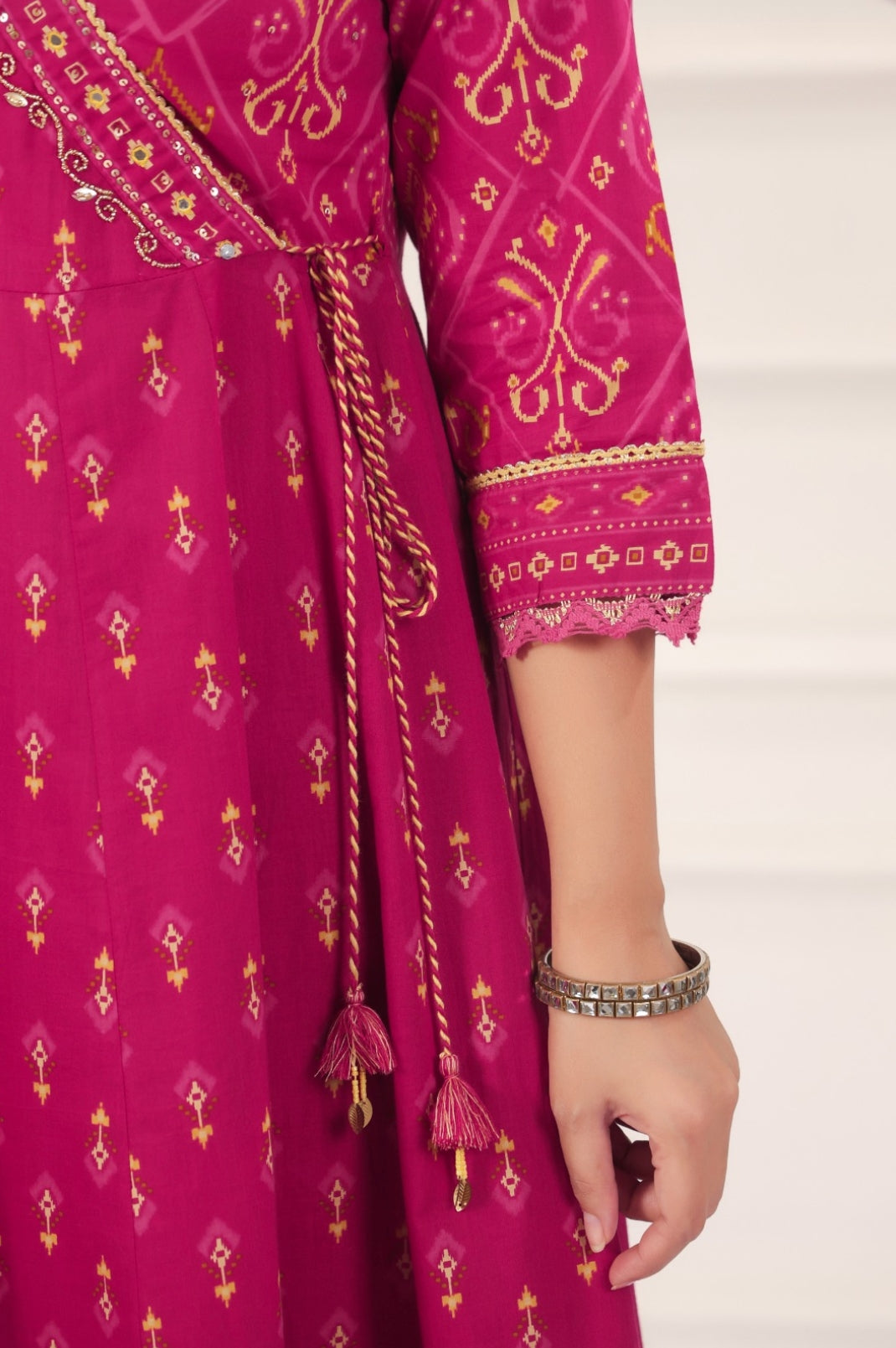 Chandrika Pink Premium Jaipur Cotton Anarkali Set With Dupatta