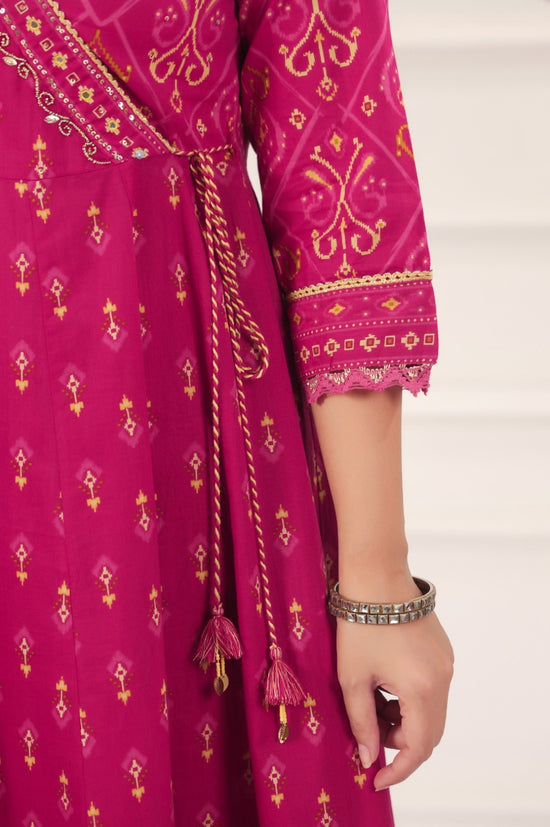 Chandrika Pink Premium Jaipur Cotton Anarkali Set With Dupatta